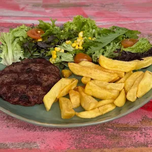 Hamburguesa Con Papas fritas