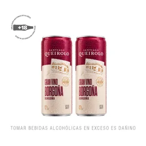 Pack (2 Vino Santiago Queirolo Borgoña Lata x 355 ml)