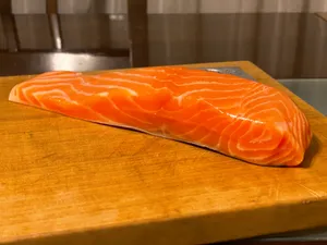 Salmón Filete Porciones con piel 500 Grs