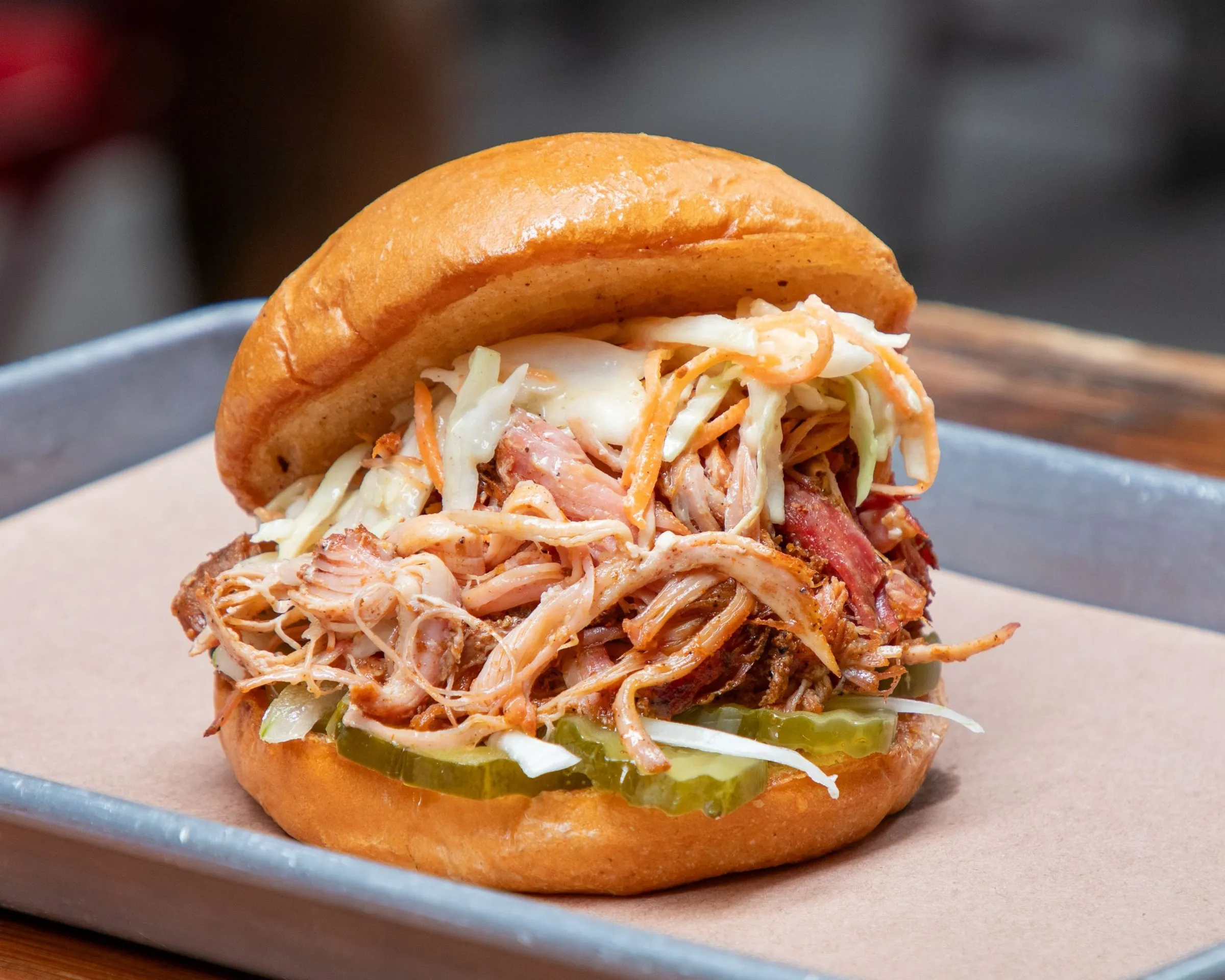 Pulled Pork Sandwich Pinche Gringo BBQ Delivery
