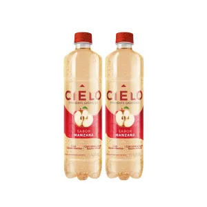 Pack (2 Agua Con Gas Cielo Sabor Manzana Pet X 600 Ml)