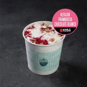Helado Alfajor Frambuesa Chocolate Blanco