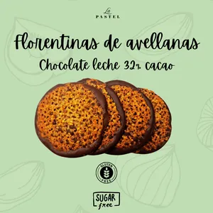 Florentinas de Avellana sin Azúcar (Chocolate de Leche 32% cacao)