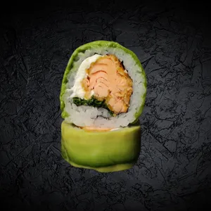 Saké furai roll - (salmón furai, queso crema, ciboulette)
