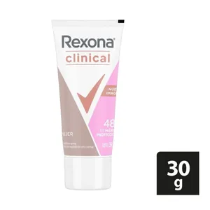 DESODORANTE CREMA REXONA CLINICAL MUJER X 30 GRS