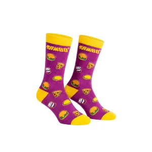 Medias Tambo De Algodón Talla Estándar Morado Con Hamburguesa X 1 Par