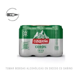Cerveza Cusqueña Cero Sin Alcohol Trigo Six Pack Lata x 355 ml