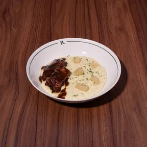 Risotto Queso Azul, Peras & Brisket