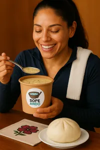 Crema de Porotos Negros y Bao de Anko