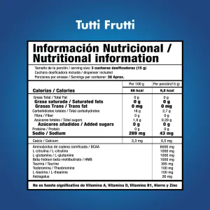 BEBIDA ENERGIZANTE POLVO SMART STACK TUTTI FRUTI SMART NUTRITION  450GR POLVO