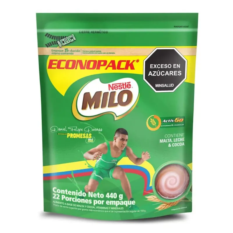 ALIMENTO MILO NESTLE ACTIV GO X 440 GRS DOY PACK ALIMENTO MILO NESTLE ACTIV GO X 440 GRS DOY PACK
