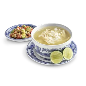 Sopa especial con guacamole