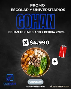 Promo Escolar - Gohan Kids + Bebida 200ML