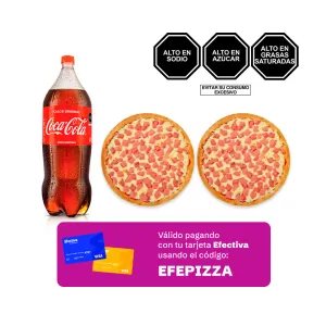 Pack (2 Pizzas Americanas Familiares + 1 Coca Cola 2.25 LT)