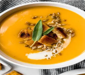 Crema de zapallo, zanahorias y jengibre