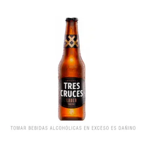 Cerveza Tres Cruces Lager Botella X 650 Ml