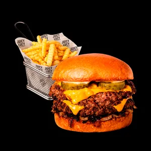 Burger and friend