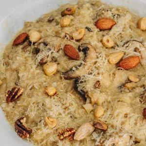Risotto Cuatro Quesos y Almendras