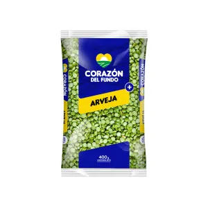 Arveja Verde Partida Corazon Del Fundo Bolsa x 400 g