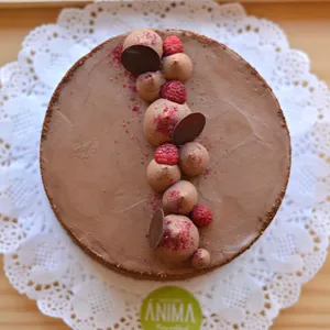 Torta Frambuesa & Mousse de Chocolate Bitter sin Azúcar 1 día anticipación