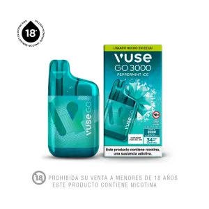 Vapeador Electrónico Vuse Go con Nicotina Mint Ice 3000  PUFFS