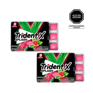Pack (2 Chicle Trident Splash Sandia Limon X 17.1 Gr)