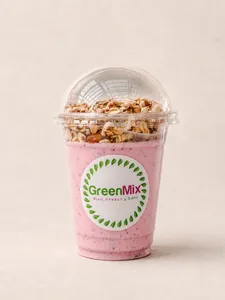 Yogurt sabor frutilla con granola Raw