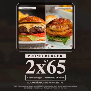 PROMO BURGER 2 X S/.65