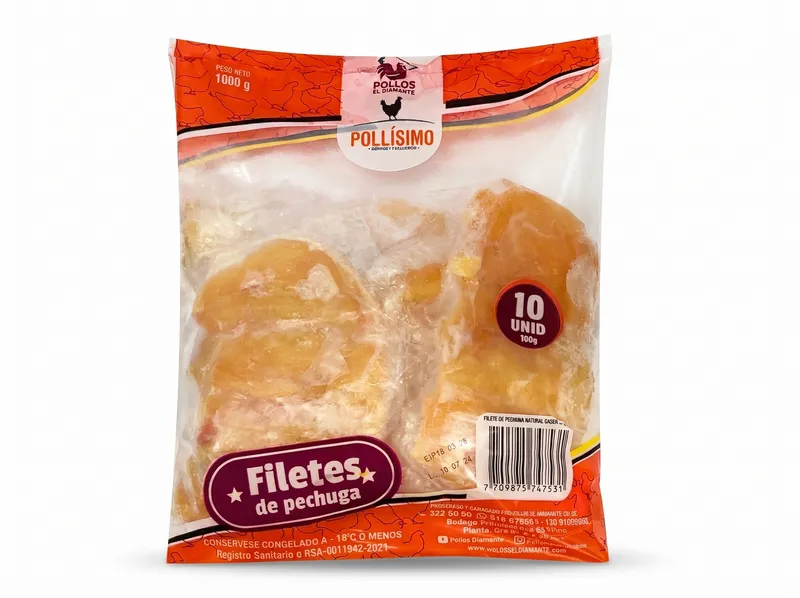 FILETE DE PECHUGA POLLISIMO NATURAL X 1000 GRS 10 UNDS FILETE DE PECHUGA POLLISIMO NATURAL X 1000 GRS 10 UNDS