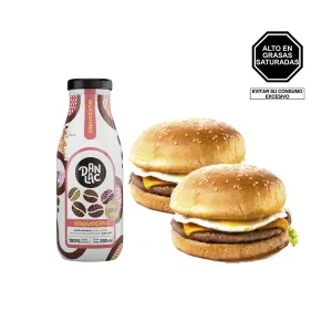 Pack (2 Hamburguesa Royal Con Queso + 1 Café Con Leche Entera Danlac Capuccino Bot 250 Ml)