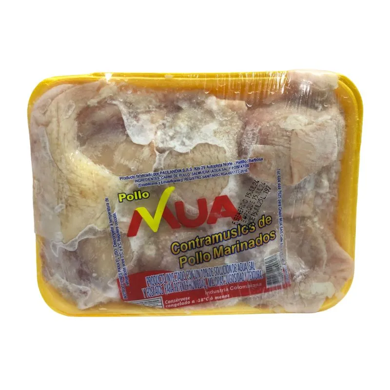Contramuslos pollo mua marinada bandeja x kl