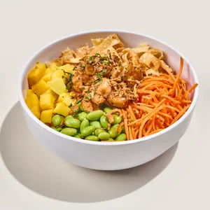 Seoul Bowl con camarones salteados