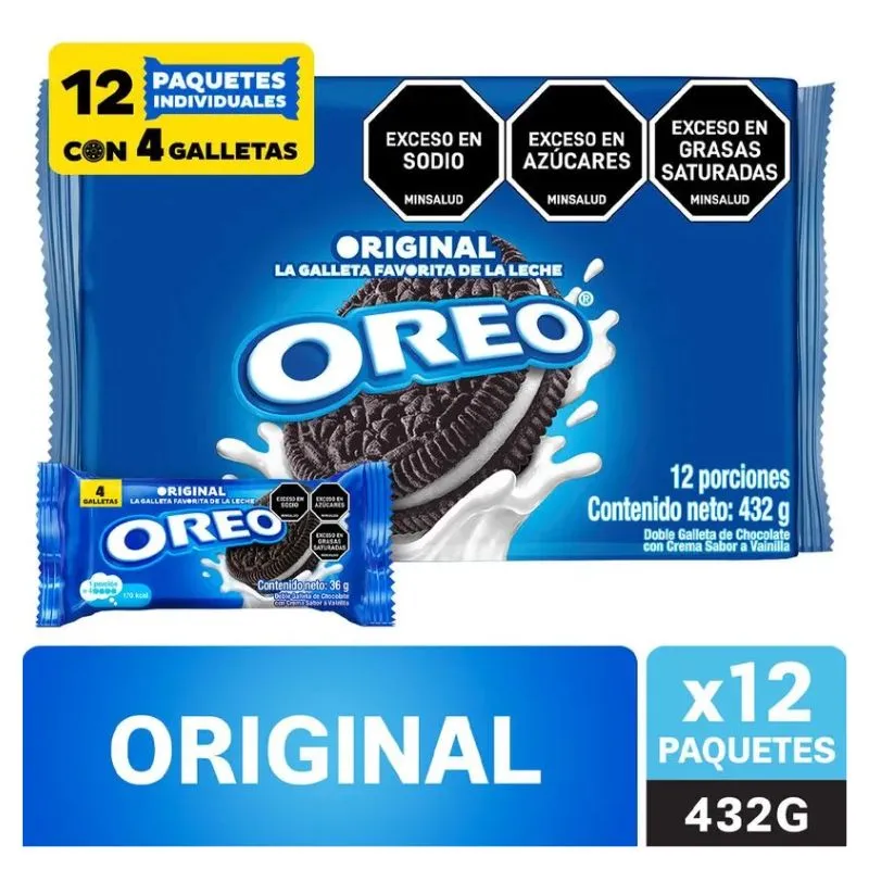 Galletas oreo original x 432 grs 12 unds