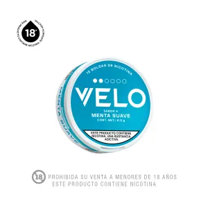 Velo Bolsas de Nicotina Menta Suave 6 mg x 15 und