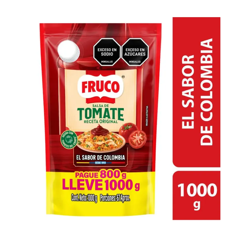 SALSA DE TOMATE FRUCO X PAGUE 800G LLEVE 1000G DOYPACK