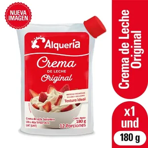 CREMA DE LECHE ALQUERIA SEMIENTERA X 180 GRS