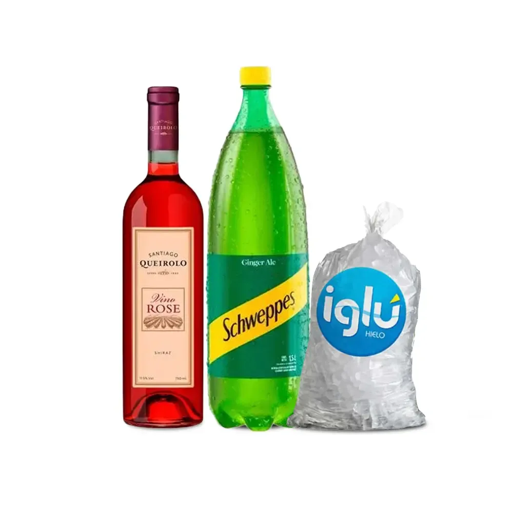 Pack 1 (Vino Santiago Queirolo Semi Seco Rosé 750ml + Bebida Carbonata ...
