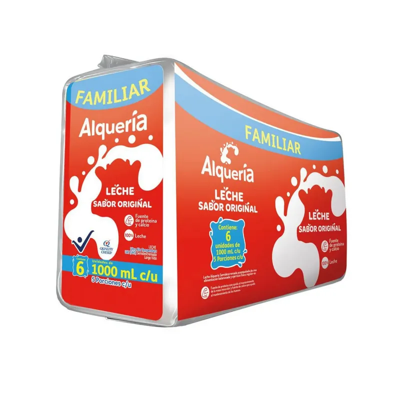 SIXPACK LECHE ALQUERIA 1000ML SABOR ORIGINAL