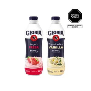 Pack 2 (Yogurt Gloria Fresa 946 Gr y Yogurt Gloria Vainilla Francesa 946 Gr)