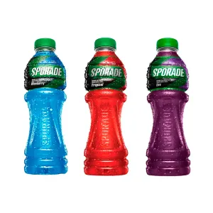 Pack Rehidratante Sporade (1 Blueberry + 1 Tropical) tapa plana 500 ml + 1 de uva 500 ml