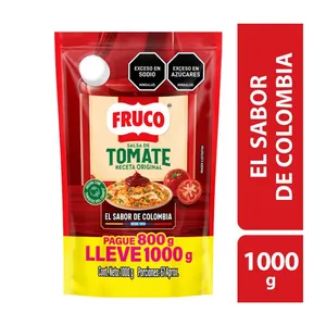 SALSA DE TOMATE FRUCO X PAGUE 800 LLEVE 1000 GRS DOYPACK