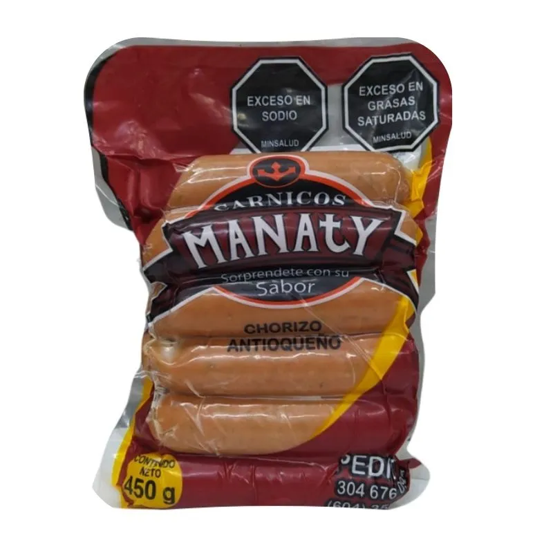 CHORIZO MANATY ANTIOQUEÑO X 450 GRS CHORIZO MANATY ANTIOQUEÑO X 450 GRS