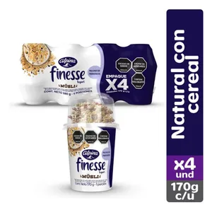 4 Yogurt finesse alpina cereal musli x 170 grs natural