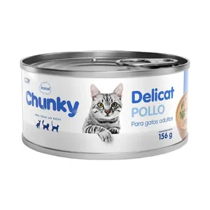 ALIMENTO HUMEDO DELICAT CHUNKY POLLO X 156 GRS LATA ADULTOS