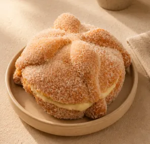 Pan de Muerto Individual Relleno Crema Garabatos