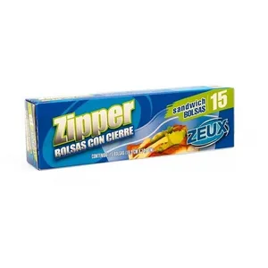 Bolsas con cierre zeux zipper sandwich x 15 unds