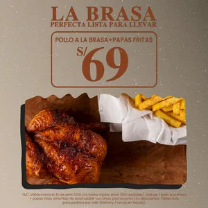 POLLO A LA BRASA CON PAPAS FRITAS