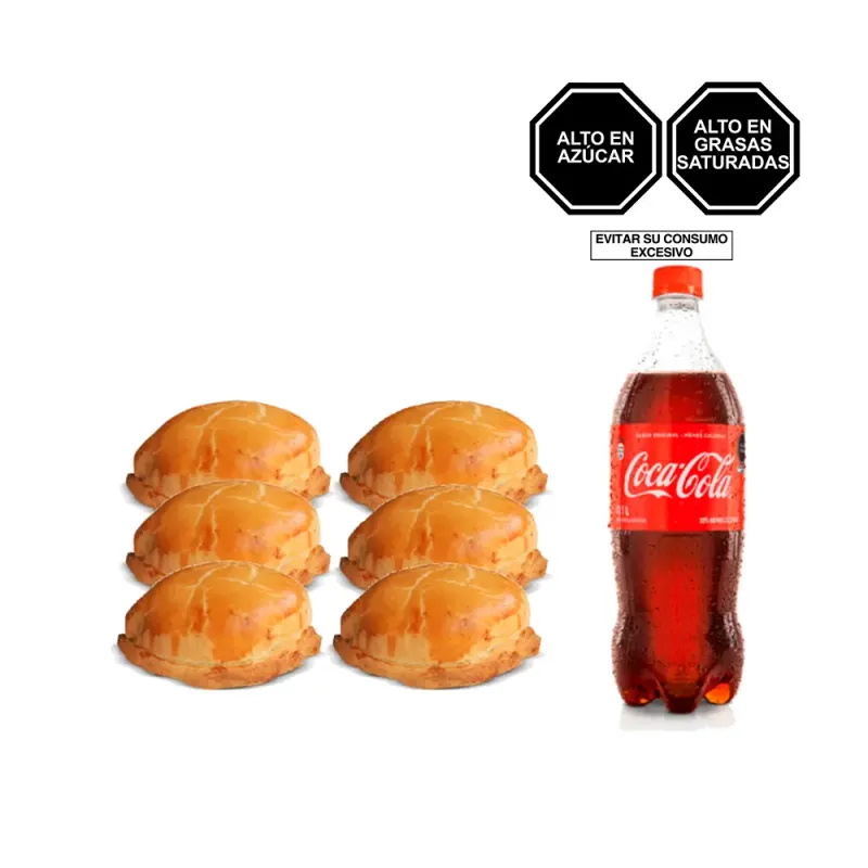 Pack (6 Empanada De Pollo + 1 Coca Cola x 1 Lt) Pack (6 Empanada De Pollo + 1 Coca Cola x 1 Lt)