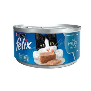 Alimento húmedo felix pate pescado y atún x 156 grs lata