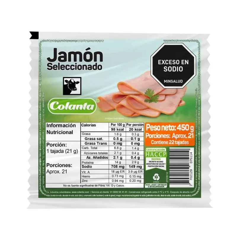 JAMON COLANTA SELECCIONADO X 450 GRS JAMON COLANTA SELECCIONADO X 450 GRS